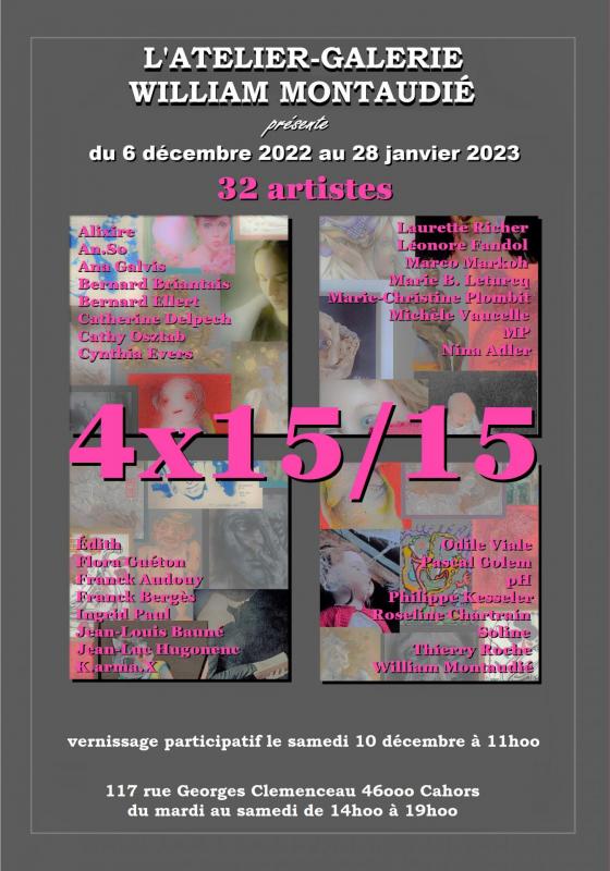 Affiche expo '4x15/15' 2022-2023